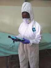 ECP, Elizabeth, performing ultrasound scans in PPE