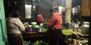 Preparing food for the meeting