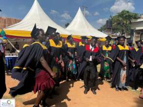 A group of graduates celebrating