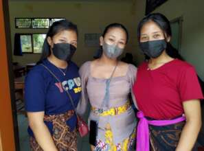 Vocational student posed after volunteering