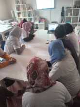 The girls study using online programmes