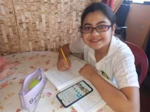 Student working at home with Alive to the World