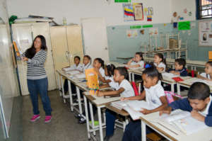 Second Graders reading "Happy and Healthy"