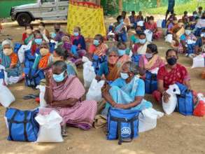 Dry ration kit distribution to wage workers