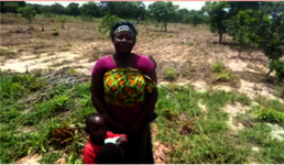 Pauline and her children at the old borehole site