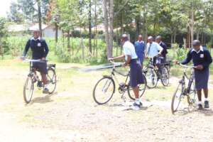 some of the students with their bicycles