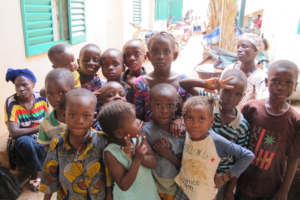 Kids at the clinic for the nutrition program