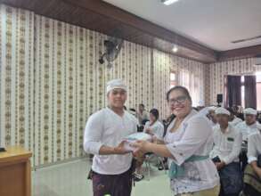 School supplies distribution in Gianyar