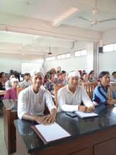 Students attending the distribution event