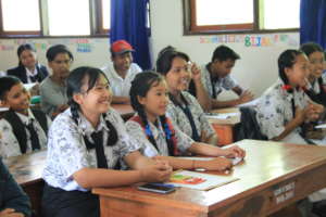 Sponsored students listen to announcement