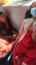 Purnima Katwal during blood transfusion