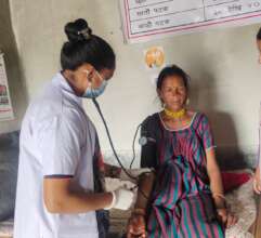 Frontline health worker provides follow-up care