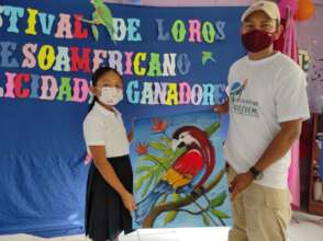Jr. Ranger shares her art during parrot festival