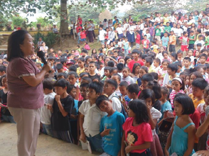 Students gather together to welcome Aflatoun