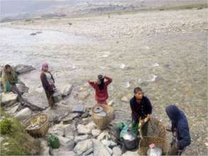 A typical stream water source in rural villages
