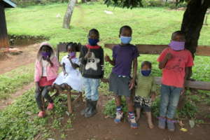 Children attending a learning group in Kenya