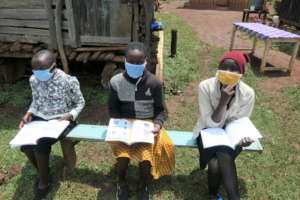 Children attending a learning group in Kenya