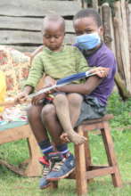 Children attending a learning group in Kenya