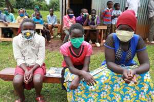 Children attending a learning group in Kenya