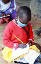 Children attending a learning group in Kenya