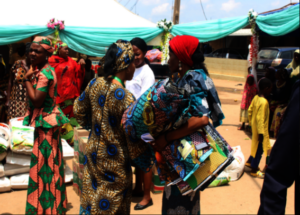 A Widow with her gift items from the Ministry
