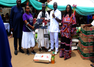 Picture showing Widow receiving item