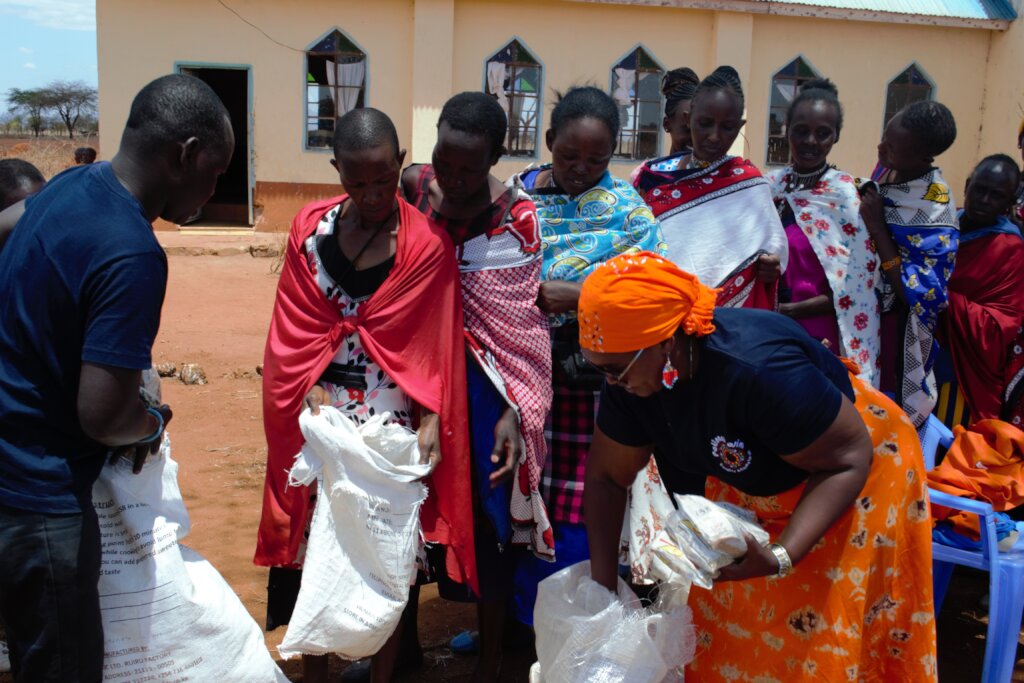 Women Receiving food items