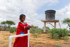 Girl in the community garden