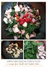 Healthy yam and green leaf recipe