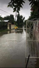 Front enter of our shelter full water