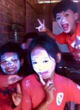 Flour fights - Khmer New Year