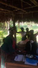 Women receiving COVID -19 Food Aid Grant from RSWR