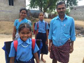 Bridge school student and her family