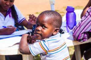 A child attending a nutrition clinic