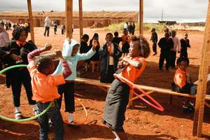 Students enjoying recess at their new school!