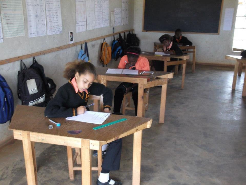 Working hard during the exam