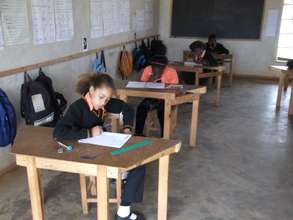 Working hard during the exam