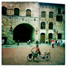 Abe with the trusty Tandem Bike