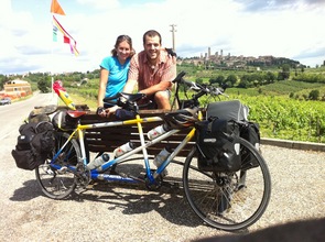 Katy & Abe with their trusty stead - a Tandem Bike