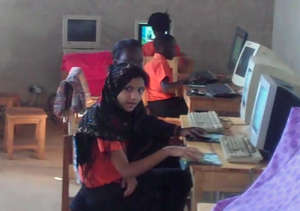 Students are eager to use the new computer lab