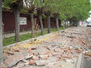 Collapsed wall at girls orphanage