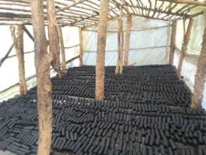 Drying briquettes at the Kulika Centre