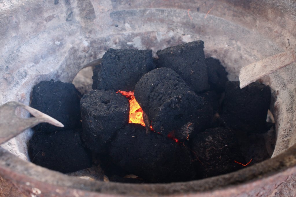 Briquette Burning