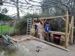 Building a roof for our outdoor kitchen