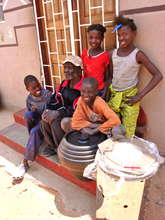 family with the stove