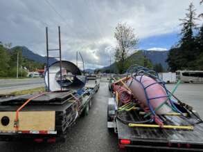 Took two long trailers to transport
