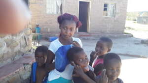 Basotho children and mother
