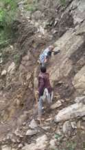 Road buried by floods