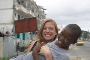 Katie and James Meeting on the street