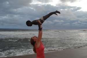 Screaming with Elizabeth, "You will succeed!"